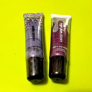 2 Bath Body Works BBW Liplicious Christmas Lip Gloss Winter Berry & Sugar Plum